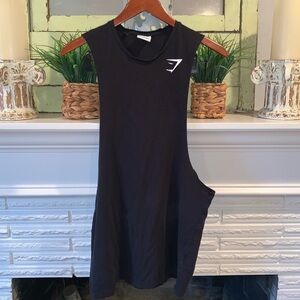 Gymshark Men’s Black White Low Cut Sides Muscle Tee Size M